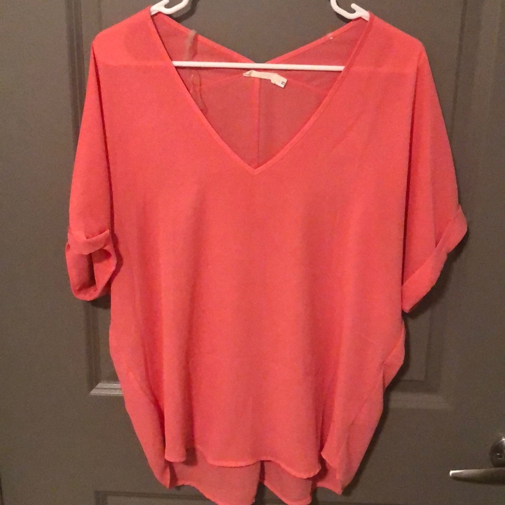 Sheer coral top